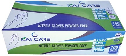 Nitrile Gloves Powder Free 100 Pack - Small,Medium, Large (Medium)