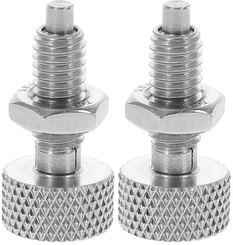 Healeved Pistone a Molla Retrattile in Acciaio Inox 2 Pezzi Stantuffo Indice Manopola Zigrinata Antiscivolo Pistoncini di Bloccaggio per Cassette Portautensili e Attrezzature Industriali
