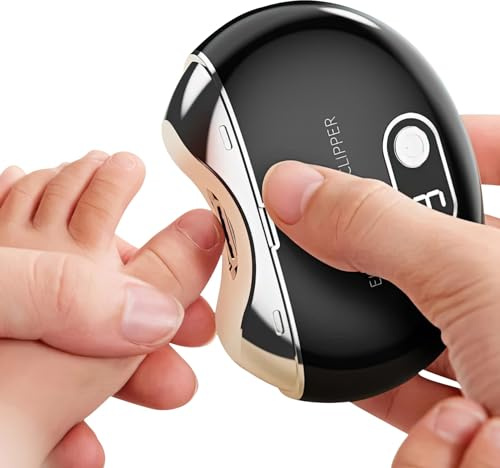 Electric Nail Clippers with 3-Speed Adjustable LED Lights, Built-in Storage, USB Rechargeable, Suitable for Children, Adults, and Infants