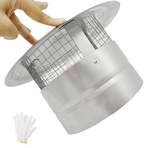 Cappello per Camino 304 in Acciaio Inox, 150mm 180mm 200mm Terminale Canna Fumaria per Stufa Pellet, Comignolo Antipioggia per Tetto, Cappellino per Camino Cinese(200mm/8in)