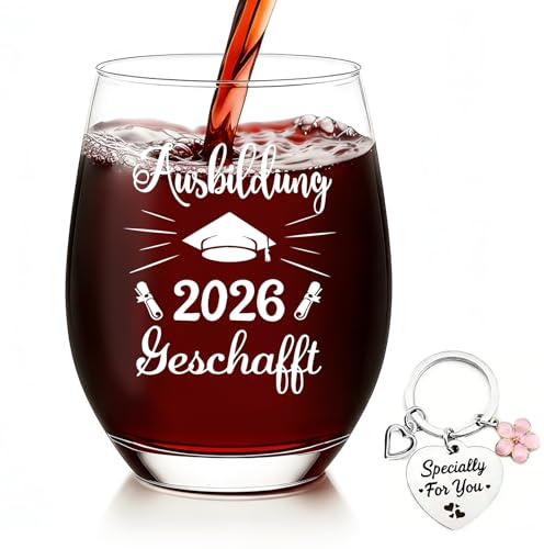 BeBeiZi Regalos de graduación 2026 – Copa de vino con frase | Regalo de graduación para mujeres y hombres, 550 ml