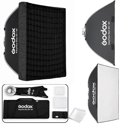 Godox EazyFlow Rect 90x90cm Softbox med Grid & Metall Bowens-fattning