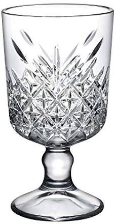 Pasabahce Timeless 51648 Lot de 6 verres à pied pour cocktail, vin, dessert Aspect cristal/vintage Hauteur env. 15,1 cm