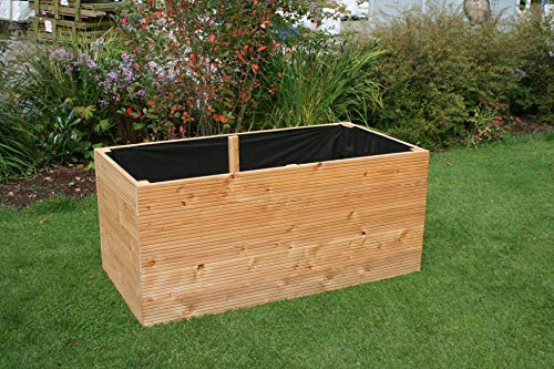 Gartenwelt Riegelsberger Elegantes Hochbeet Kräuterbeet Pflanzbeet Lärche Gemüsebeet 160x80cm Höhe 71 cm aus Lärchenholz 27mm geriffelt