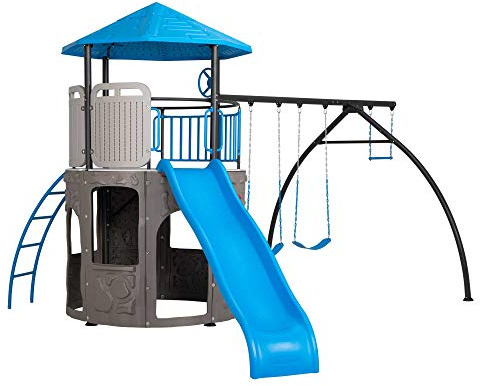 Lifetime 90918 Adventure Tower Playset Swing Set, Blue