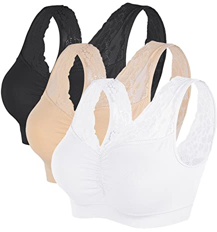 Vertvie Damen 1/2/3/4 Packs Ohne Buegel Sports BH Push up Yoga Bra Stretch Elastizität Bustier Atmungsaktiv Lauf Joggen Yoga Bra Oberteiles Tops