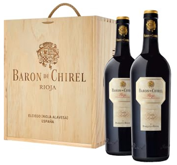 Marqués de Riscal - Vino tinto Reserva Barón de Chirel D.O.Ca. Rioja, Variedad Tempranillo, 20 meses de crianza en barrica de roble francés - Estuche 2 Botellas x 750 ml - Total: 1500 ml