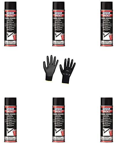 Iloda 6xOriginal Liqui Moly 500ml Hohlraumversiegelung transparent 6115 Schutzhandschuhe