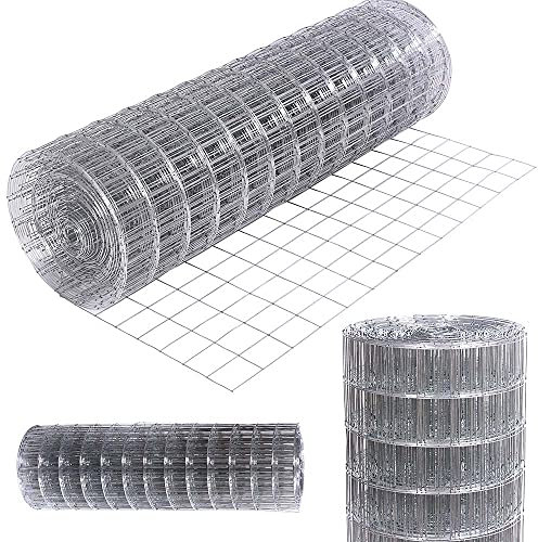 Bakaji Red metálica electrosoldada, altura 150 cm, longitud 25 m, malla 50 x 75 mm, galvanizada para vallas y jaulas de animales de metal, bricolaje y jardinería