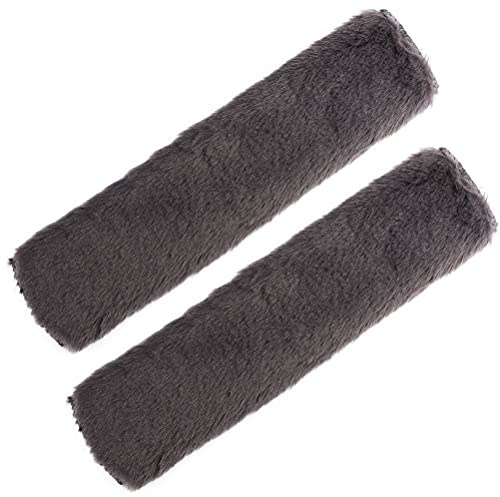 2 Pack Seat Belt Pads, Seatbelt Strap Cover Soft Faux Big Rabbit Fur Car Seat Belt Covers Comfort Car Harness Pads Protect Shoulder Neck Padding for Kids, Adults(Gray)
