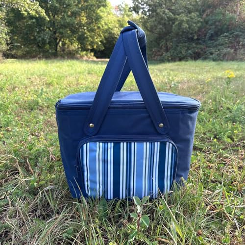 SVITA Kühltasche 20l Tragetasche Isoliertasche für unterwegs Kühlbox Strandtasche Lunchtasche mit Tragegriffen Blau