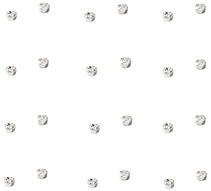 24Pcs Crystal Magnetic Stud Earrings Stainless Steel Cubic Zirconia Non Piercing Tragus Magnetic Nose Stud Fake Ear Nose Lip Ring Clip Non Piercing Jewelry for Women Men-5mm white