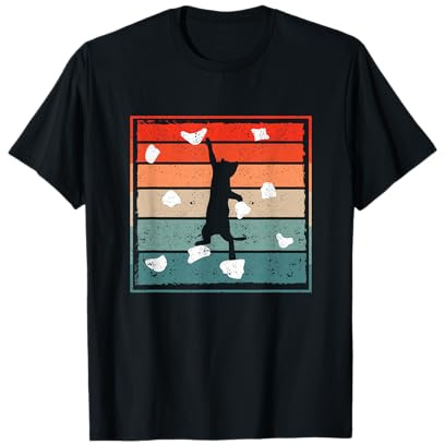Funny Bouldering Cat Climber Cute Kitten Cats Rock Climbers T-Shirt