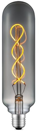 Home Sweet Home Edison Vintage E27 | LED-Filament-Leuchtmittel Tube | Spiral LED-Lampe | Rauch | Dimmbar | 4W 100lm 1800K | warmweißes Licht | für E27-Fassungen