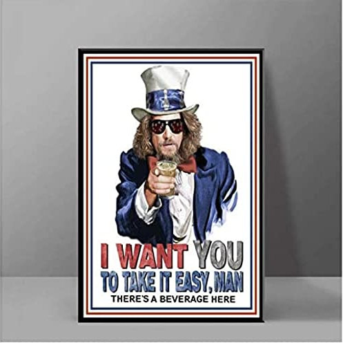 Poster The Big Lebowski Vintage-Filmplakat, Wandkunst, Bilder, Leinwand, Malerei, Poster Und Drucke, Heimdekoration 50X70Cm Kein Rahmen