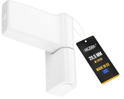 NAJDER Jocker Türscharnier für PVC-Türzargen, monolithische Struktur, einbruchhemmend, Schiebehülse, Tragfähigkeit 120 kg, Falzhöhe 20,5 mm, Weiß RAL 9016