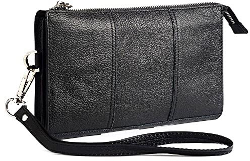 DFV mobile - Genuine Leather Case Handbag para Onyx BOOX Palma (2023) - Black