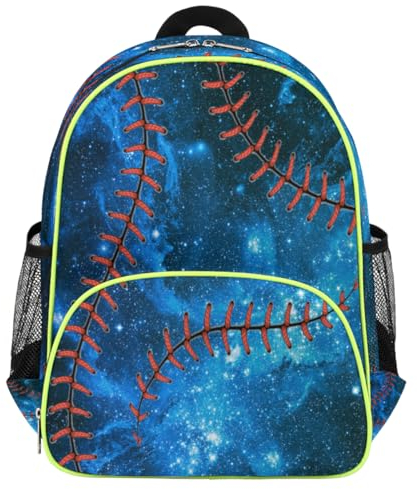 WowPrint Galaxy Sky Softball-Kinderrucksäcke für Mädchen, Jungen, Kinder, Sport, Softball, niedlich, klein, Kleinkind-Rucksack, Schule, Kindergarten, Büchertasche, Reisen, lässiger Tagesrucksack,
