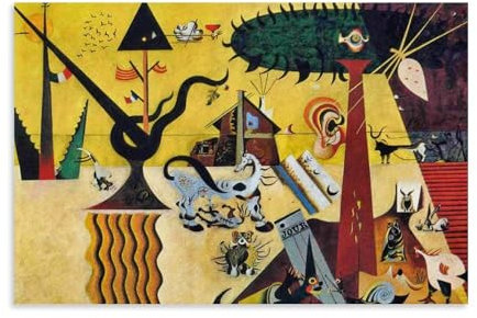 WANGLIDD Joan Miro Surrealismus-Poster The Tilled Field Artworks, Kunstdruck, Wandkunst, Gemälde, Leinwand, Geschenk, Dekoration, Zuhause, dekorativ, ungerahmt, 30 x 45 cm