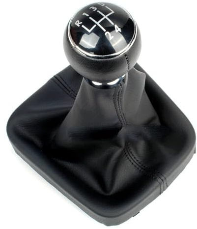 Schaltknauf Für VW Für Golf 5 Für A5 MK 2004 2005 Für Golf 5 Für Plus 2004 2005 2006 2007 2008 5/6 Gang Schalthebel Schaltknauf Mit Ledermanschette Schalthebelkopf(5 Speed2)