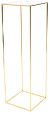 Soporte para flores para boda, soporte de metal, decoración de hierro, acrílico, para bodas, fiestas, eventos, centros de mesa (dorado, 31 x 31 x 100 cm)