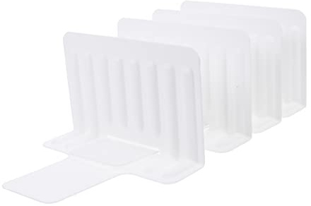 CAXUSD 4pcs Organizer Divider Plastic Refrigerator Food Divider White Simple Shape Stand Itself Kitchen Storage Organizer for Fridge