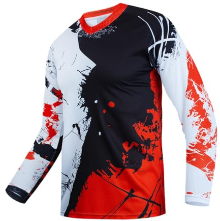 Hotlion Kids Dirt Bike Jersey Youth Motocross Shirts for Boys Mountain Long Sleeve Cycling Jersey Child Off Roading Jersey