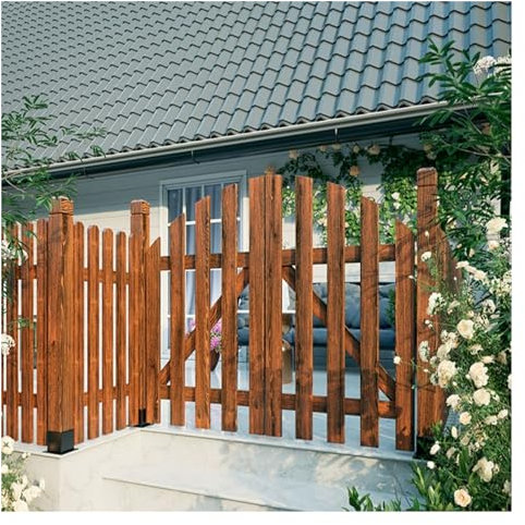Robustes Gartentor für den Außenbereich, Anti-Durchhängen, Schwingtür-Trennwand für Eingang, quadratischer Parkzaun, einfach zu installieren, braun, 150 x 120 cm