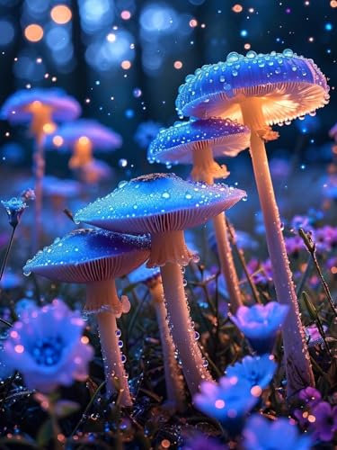 DIY Paint by Numbers for Adults Mushroom Moon Paint by Numbers Kits, Painting by Numbers for Kids, With Paint Brushes Acrylic Pigment Drawing Paintwork, Home Wall Decor Gifts for Women 150x100cm w3388