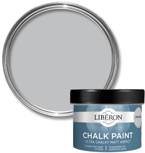 Libéron Chalk Paint, Dove Grey Matt, 250ml | Ultra matt chalky finish, Authentic weathered look, Perfect for furniture upcycling, Ideal over Libéron Furniture Paint