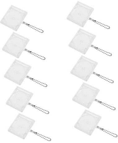 Gadpiparty 10pcs Creative Mini Cd Pendant Keychain Hanging Cd Jewel Case Small Mini Dvd Holder for Backpack Decoration Music Packaging