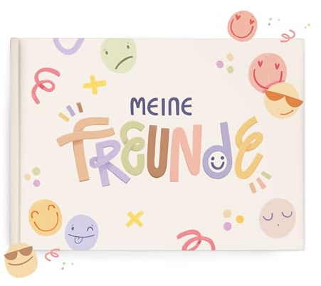 mintkind Freundebuch Grundschule Smileys – Kreatives Erinnerungsbuch mit Ausmalbildern, Fragen & Platz für Fotos, Geschenk zur Einschulung Kinder