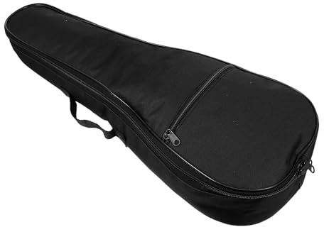 Ukulelen Tragetasche für 21 Zoll, Schwarz, Gepolstert | Oxford Gewebe mit Baumwolle, Faltbar und Leicht, Passend für Unterwegs, Schlichtes Design