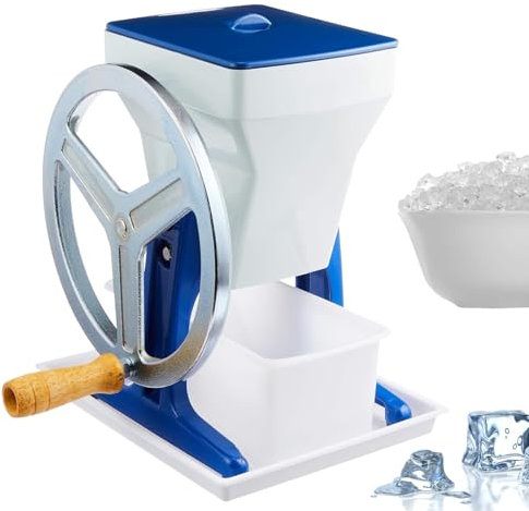 HPMCVE Tritaghiaccio Manuale Rotante, tritaghiaccio Professionale a Mano con Manico in Legno massello, Macchina Portatile per tritare Il Ghiaccio, capacità Massima di 2 kg, per Feste, Bar e casa