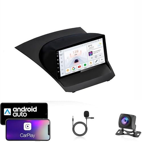 Autoradio Android 14 Doppio Din Touch Screen per Ford Fiesta 2009-2012 con Bluetooth, Navigazione GPS, WiFi, Radio FM, USB/SWC/Plug and Play, Supporto Carplay e Android Auto + Telecamera per la retr