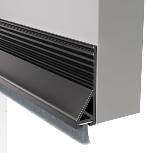 Zugluftstopper de sellado con banda de cepillo para puertas 100CM, 2026 Nuevo Sello de cepillo autoadhesivo, sello de puerta con sello de cepillo, parador de corrientes de aire, negro