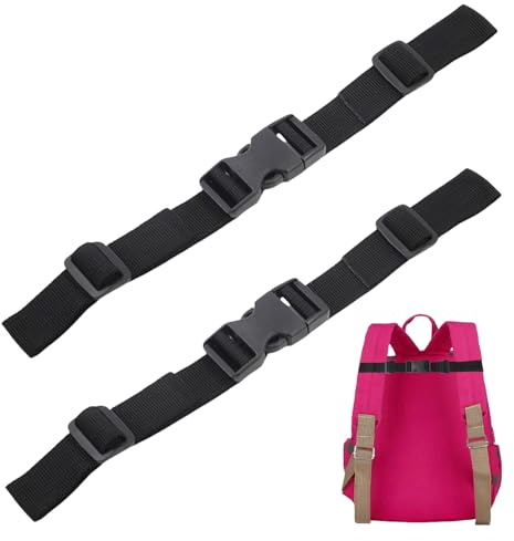 2Stück Verstellbarer Brustgurt Rucksack,Rucksack Brustgurt Nachrüsten,Nylon Ersatzteil Brustgurt Rucksack Kinder mit Schnellverschluss,Rucksackriemen,Rutschfester Gurtband für Joggen Wandern Außerhalb
