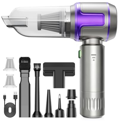 KITBEZN Aspirateur à Main, 26000PA Aspirateur Voiture sans Fil Puissant, 220000 TR/Min Moteur sans Balai, 4 en 1 Niveaux Réglables pour Poils d'animaux, Voiture, Maison, Violet