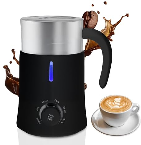 Milk Frother, 4-in-1 Hot Chocolate Maker, Stainless Steel Milk Heater and Frother, 700ml Large Capacity & Froth in Seconds, Versatile Modes & Auto Power Off overheating for Home Office Use