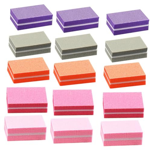 Mikinona 50 Stück Teiliges Nagelfeilen und Buffer aus Elastischem in Fünf Farben für Maniküre und Pediküre Langlebig Vielseitig für Gel Acrylnägel Profi Heimgebrauch