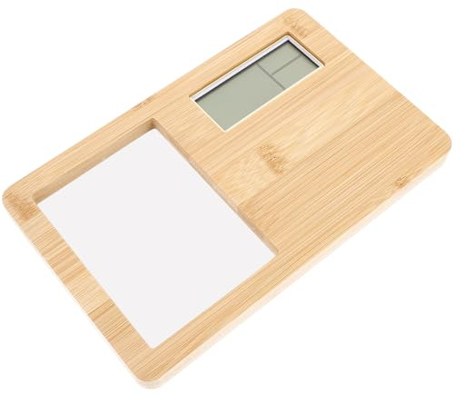 FUTUREORYY Reloj Digital de Madera con Soporte para Fotos Reloj de Escritorio Compacto con Pantalla LED para Dormitorio y Oficina Diseño Rectangular Funcional