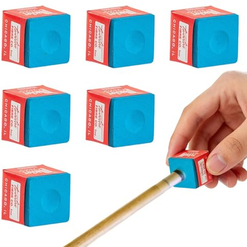 YIIWONI 6 pcs Craies de Billard Bleues,Craie de Billard au Carbonate de Calcium,Bleu Billard Billard Craie Cue Chalk, Améliore la Précision et la Durabilité de la Queue