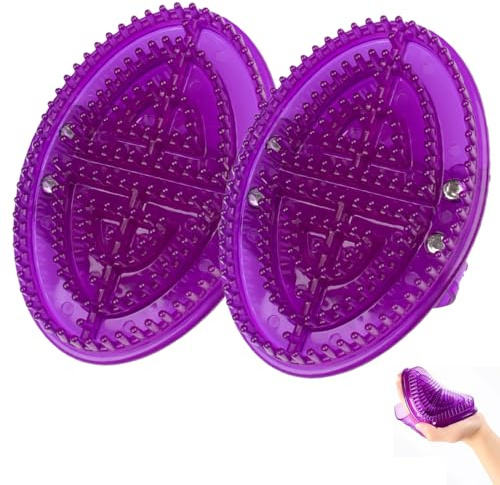 KBRPEY 2 Stück Massagebürste Körper Professioneller Meridian-Bürste Silikon Körperbürste Mit Ergonomischem Design für Cellulite-Reduktion Hautstraffung KöRperentspannung (Violett)