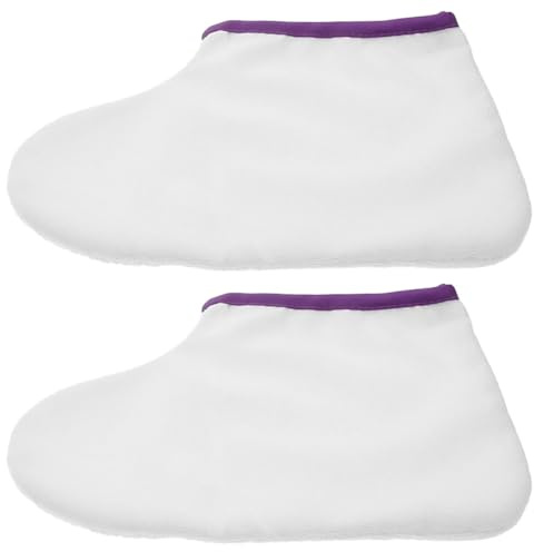 LALADEFIEE Mascarilla para pies de rizo, calcetines para el cuidado de los pies con cera de parafina cubierta de piel para masaje relajante de pies y terapia de crecimiento en el salón