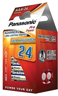 Panasonic Pro Power Alkali-Batterie, AAA Micro, 24er Pack, langanhaltende Energie für Geräte mit mittlerem bis hohem Energieverbrauch, Alkaline