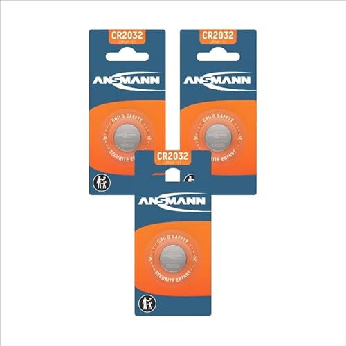 ANSMANN 3x CR2032 Batterie Lithium Knopfzelle 3V / Qualitativ hochwertige Knopfbatterien / Ideal für Autoschlüssel, TAN-Gerät, Taschenrechner, Kinderspielzeug, Fernbedienung, Uhren, etc.