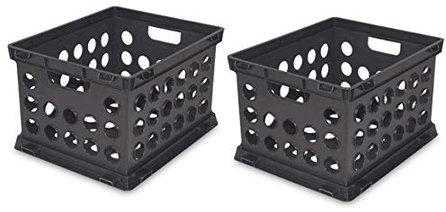 Sterilite 16939006 Plastic Heavy Duty File Crate Stacking Storage (2 Pack)