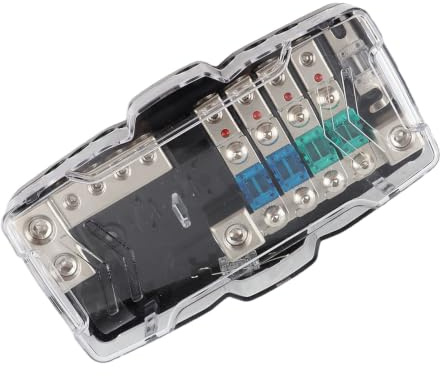 Reminnbor Sicherungskästen, Car o Stereo ANL Klingensicherungshalter Verteilerblöcke 0 4GA 4 Wege Sicherungskastenblock 30A 60A mit Warnanzeige
