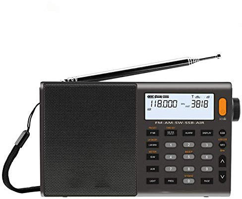 C- Radio Digital portátil FM estéreo/SW/MW/LW SSB Air RDS Altavoz de Radio multibanda con Pantalla LCD Radio Reloj Despertador