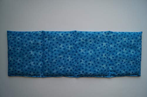 Körnerkissen Weizen 4-Kammern 50cm x 17cm blau/blaue Punkte